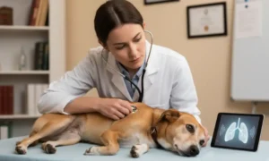 vet with dog