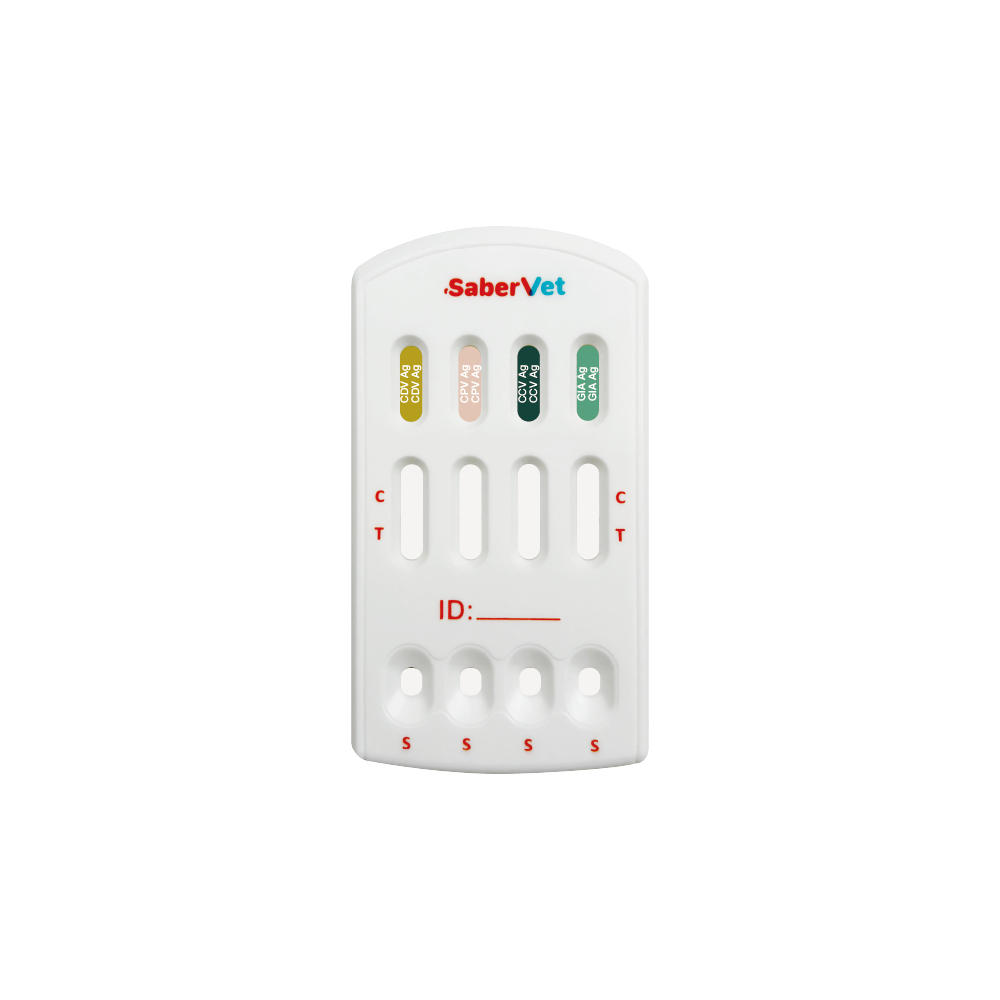 SaberVet Canine Distemper Virus/Parvovirus/Coronavirus/Giardia Antigen Combo Rapid Test