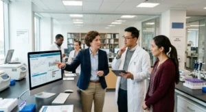 World map on a desk with international health reports, diverse documents, soft natural light, authentic photo.
