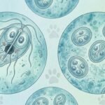 Microscopic view of Giardia parasites illustrating the connection between urban park environments and canine giardiasis risk
