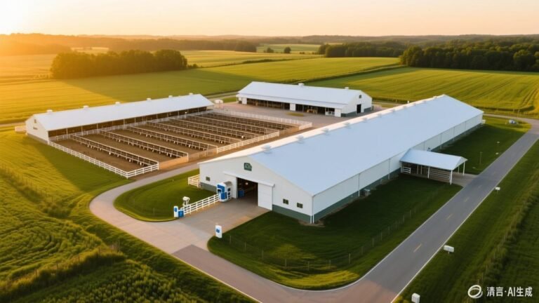 Poultry farm with enhanced biosecurity measures to prevent H7 avian influenza transmission